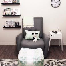 Pops of Mint Soften Edgy, Black and White Nursery