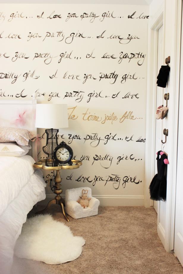 Little Girl's Room with Graphic Wall Decal