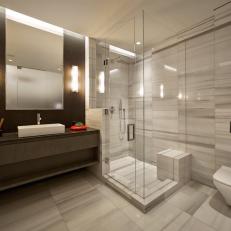 Modern Bathroom With Marble Walls