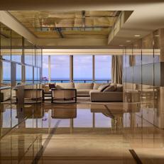 High Gloss Modern Hallway With Ocean View