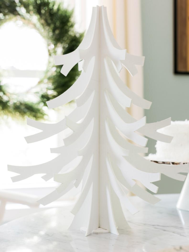 White Christmas Tree Table Topper 