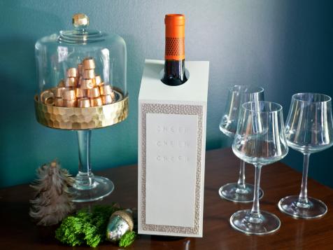 Dress Up Gifted Wine Bottles With DIY Embossed Tags