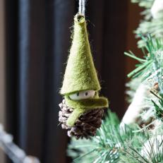 Mini Pine Cone Elf Ornament