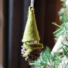 Mini Pine Cone Elf Ornament