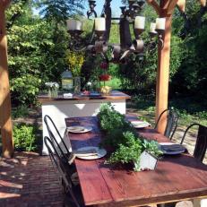 Outdoor Dining Space in 1970's Renovated Home