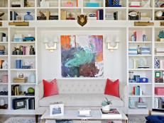 Multicolored Transitional Library With Settee