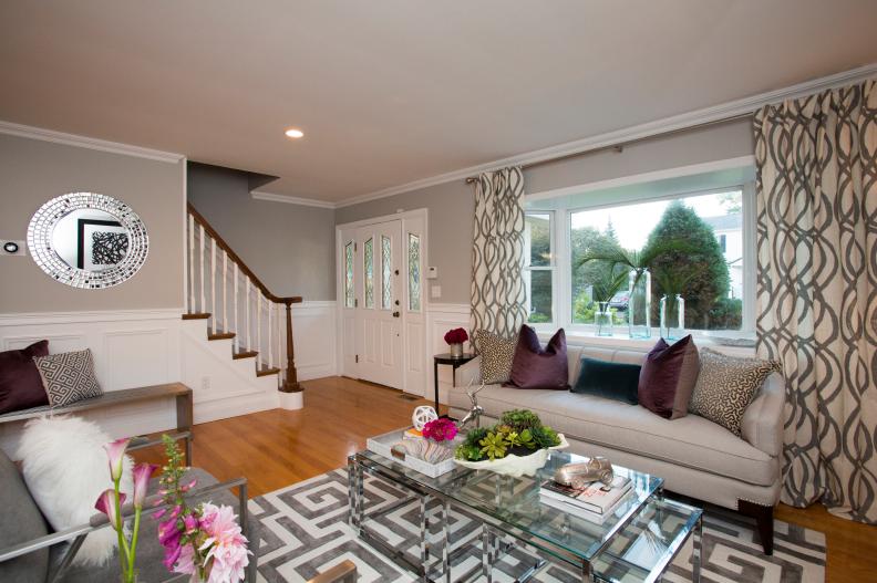 Gray and White Contemporary Living Room 