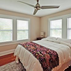Neutral Bedroom Features Transitional Style
