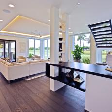 Modern Open Concept Living Area and Stairs