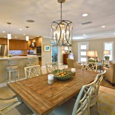 Transitional Kitchen and Dining Room With Open Floor Plan
