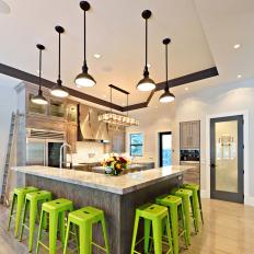 Industrial Meets Contemporary Eat-In Kitchen