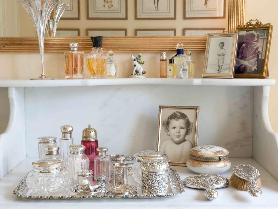 Antique Bathroom Decor With Silver Collection Hgtv