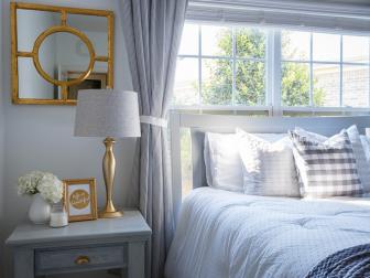 Southern Style Bedroom with Gold Accent Pieces