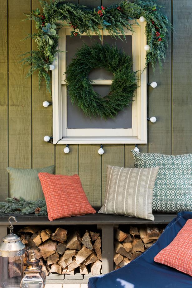 Winter Front Porch Bench 