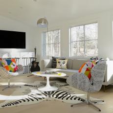 Comfortable Living Space is Contemporary, Colorful