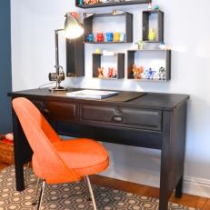 Desk Area in Boy's Room Expertly Blends Childhood and Adolescence