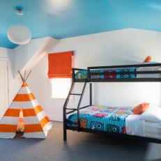Whimsical Orange and White Kids' Room in St. Barts Beach House