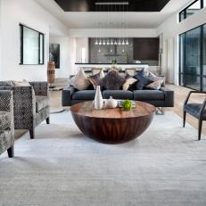 Black and White Living Room in Modern Living Room