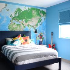 Map Mural in Boy's Bedroom