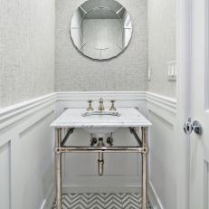 Marble Tiles Make Impact in Contemporary Powder Room