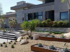 Modern Front Yard With Desert Landscape