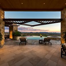 Large Back Patio Boasts Sweeping View of Desert