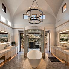 Stunning Primary Bathroom With Dual Vanities