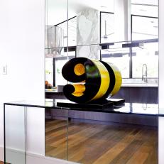 Mirrored Console Table and Number 9