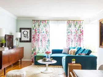 Blue Eclectic Living Room