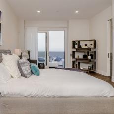 Bright White Bedroom is Contemporary, Comfortable