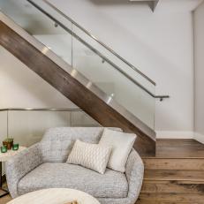 Contemporary Entryway With Floating Staircase