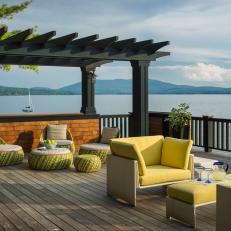 Deck Overlooking Lake With Plush Seating