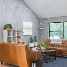 Modern Neutral Living Room with Slider Windows