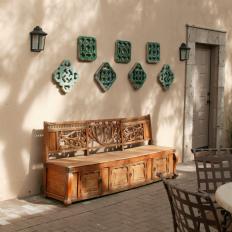 Extra Storage and Pops of Color in Spanish Colonial Courtyard