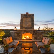 Stone Fireplace at Rustic Outdoor Space