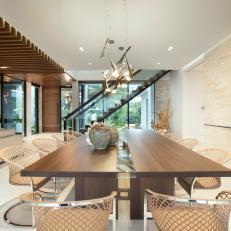 Open and Bright Dining Room is Contemporary