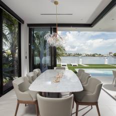 Contemporary Breakfast Room With Waterfront Views