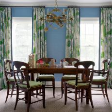 Traditional, Blue Dining Room is Inviting