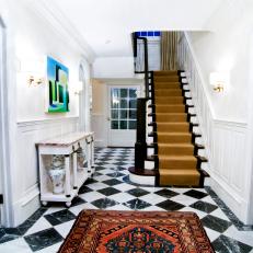 Black-and-White Entryway is Classic