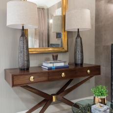 Chic Console Table in Eclectic Living Room