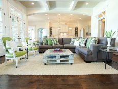 Living Room With Green Chairs