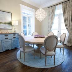 Neutral Traditional Dining Room With Round Table