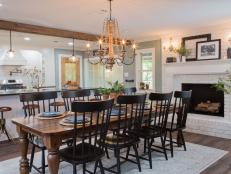 Contemporary Neutral Dining Room with Custom Dining Table