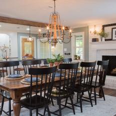 Contemporary Neutral Dining Room with Custom Dining Table