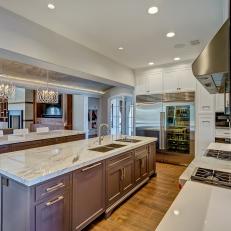 Transitional Gourmet Kitchen is Sophisticated