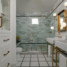 Art Deco-Inspired Master Bathroom With Contemporary Edge