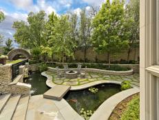 Traditional Outdoor Space With Koi Pond
