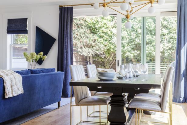 Blue-and-White, Contemporary Dining Room