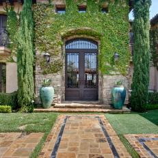 Ivy Covered Entry to Mediterranean Home