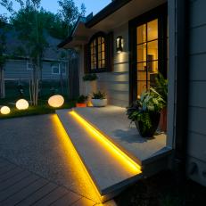 Backyard Steps With Cove Lighting